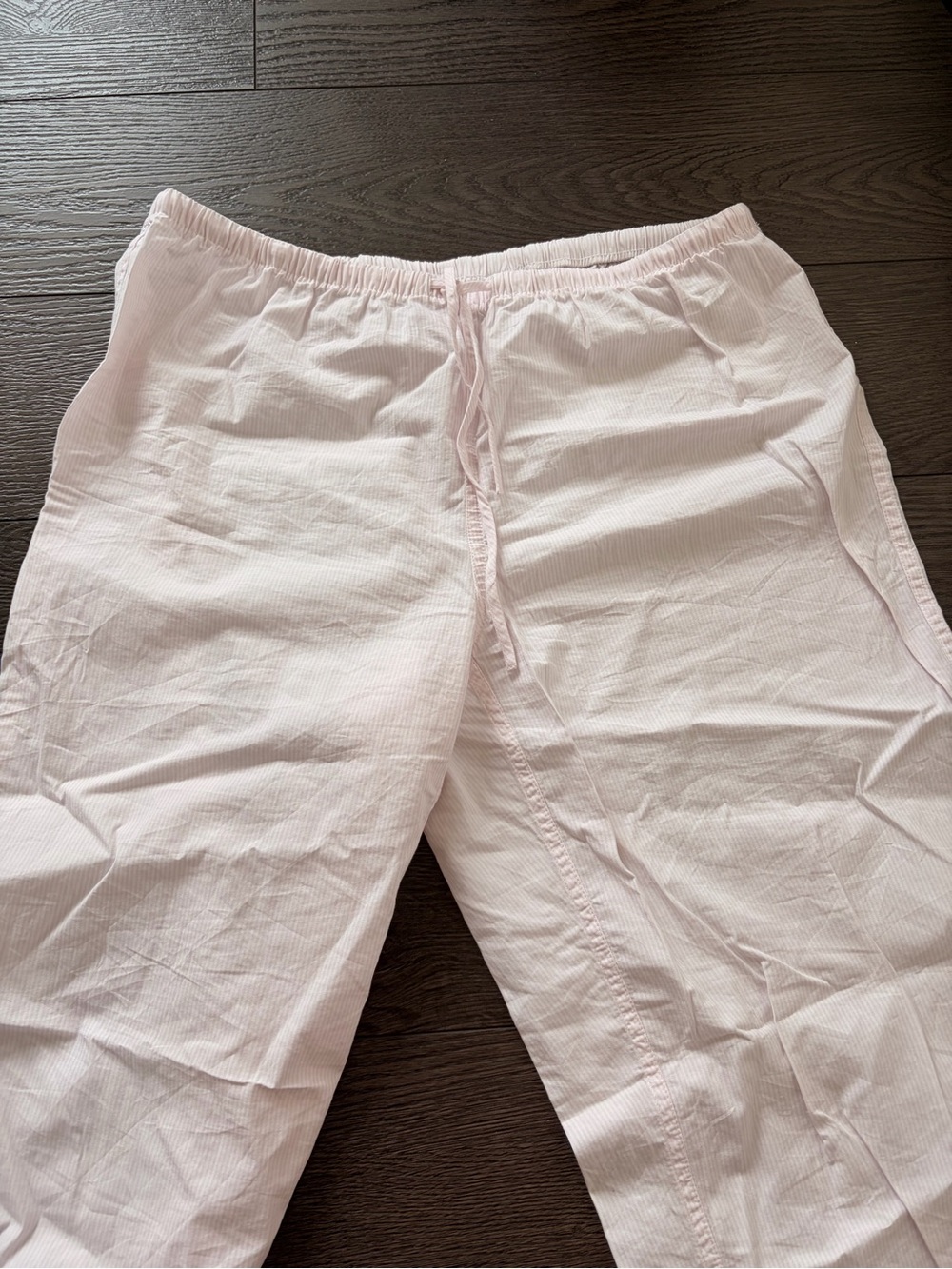 TNA Poplin Pink Pinstripe Pants with Drawstring